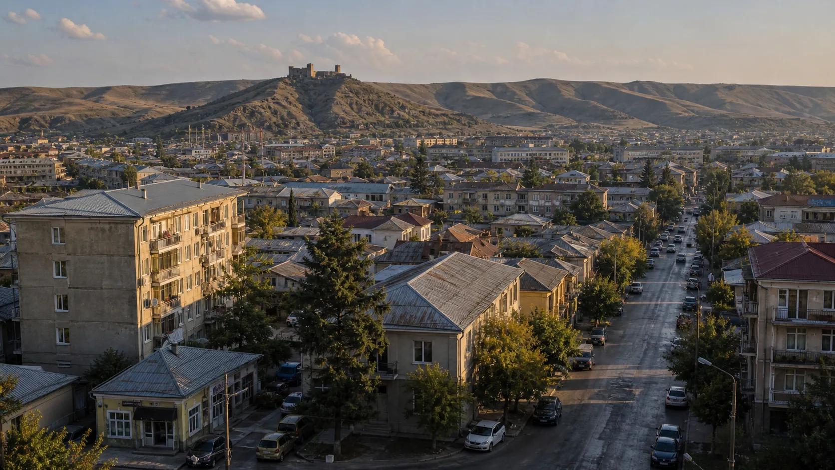 Gori city below the fortress