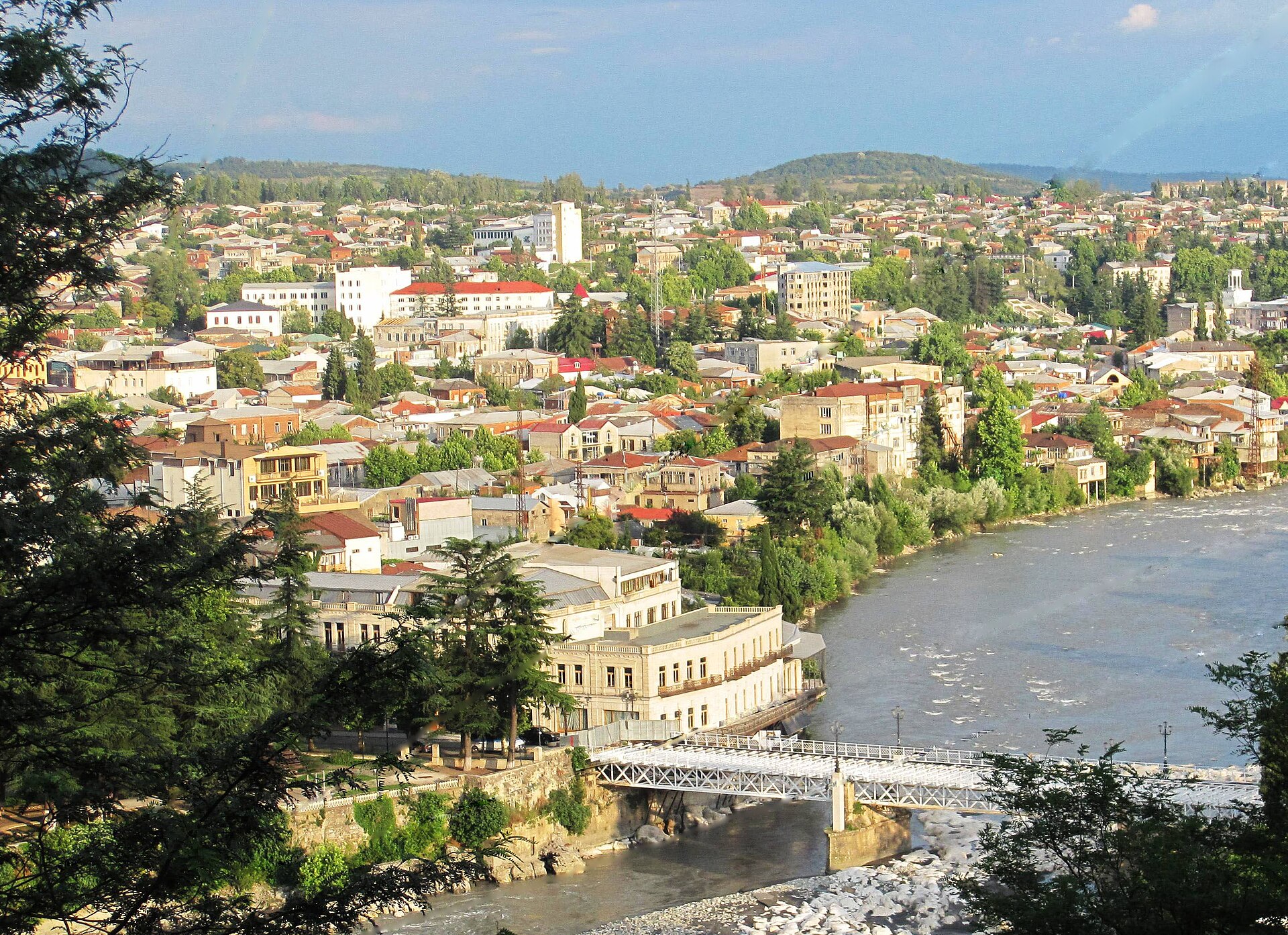 Downtown Kutaisi and White Bridge